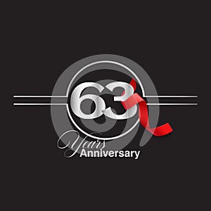 63 Year Anniversary celebration Vector Template Design Illustration