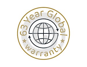 63 year global warranty images, 63 years worldwide warranty logos