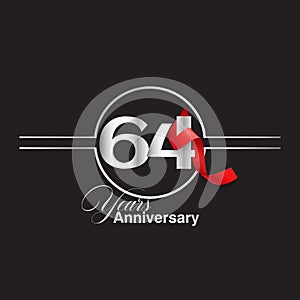 64 Year Anniversary celebration Vector Template Design Illustration