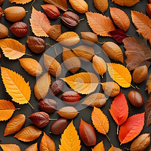 645 Autumn Leaves: A cozy and warm background featuring autumn leaves in rich and earthy colors that create a sense of comfort a