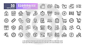 64x64 Pixel Perfect of Ecommerce Online Shopping Delivery. Thin Line Outline Editable Stroke Icons Vector. for Website,