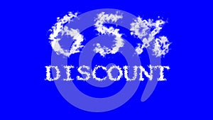 65% discount cloud text effect blue isolated background