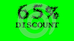 65% discount smoke text effect green isolated background