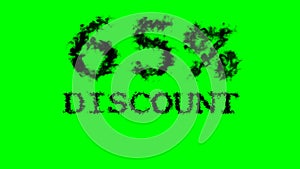 65% discount smoke text effect green isolated background
