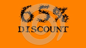 65% discount smoke text effect orange isolated background