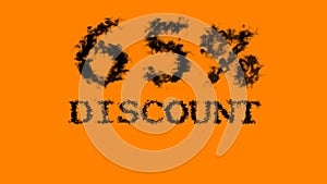 65% discount smoke text effect orange isolated background