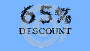 65% discount smoke text effect sky isolated background