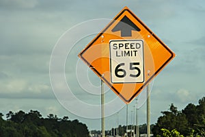 65 mph speed limit sign