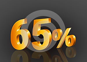 65% off 3d gold, Special Offer 65% off, Sales Up to 65 Percent, big deals, perfect for flyers, banners, advertisements, stickers,