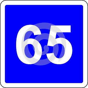 65 suggested speed road sign