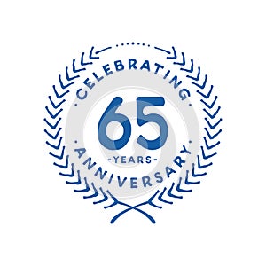 65 years design template. 65th vector and illustration