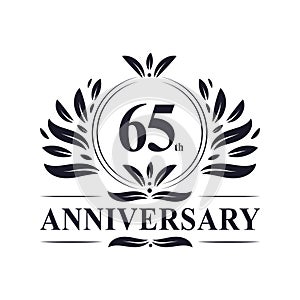 65th Anniversary celebration, luxurious 65 years Anniversary logo design