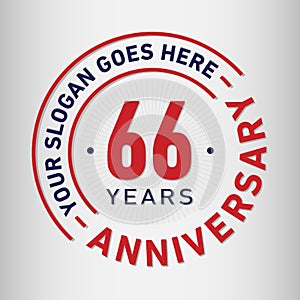 66 Years Anniversary Celebration Design Template. Anniversary vector and illustration. Sixty-six years logo.