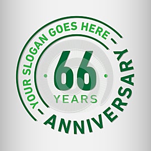 66 Years Anniversary Celebration Design Template. Anniversary vector and illustration. Sixty-six years logo.