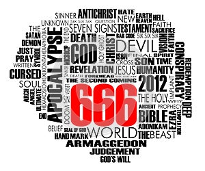 666 Word Cloud Vector