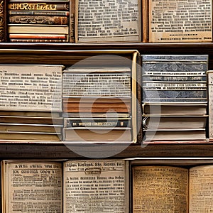 672 Vintage Book Pages: A vintage and aged background featuring vintage book pages in warm and distressed tones that evoke a sen