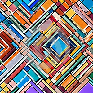 676 Geometric Abstract Mosaic: A modern and geometric background featuring abstract geometric mosaics in vibrant and harmonious