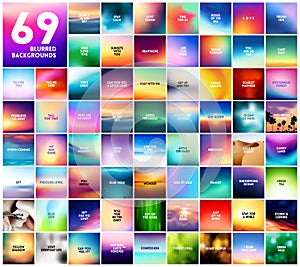 69 abstract colorful smooth blurred vector backgrounds for design With various love quotes