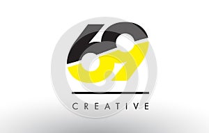 69 Black and Yellow Number Logo Design.