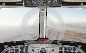 69 megapixel high detail 3d illustration of airplane cockpit,  flying fast above a city,  backdrop scene, concept, template