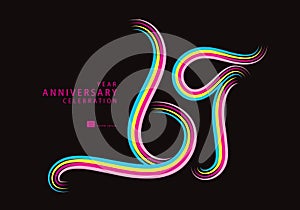 69 years anniversary celebration logotype colorful line vector, 69th birthday logo, 69 number, Banner template, number design