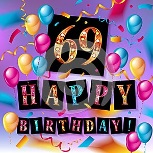 69 years anniversary. Vector illustration