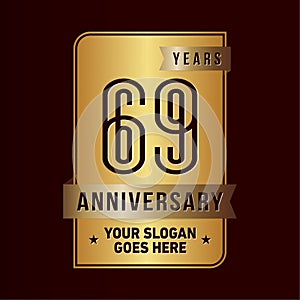 69 years celebrating anniversary design template. 69th logo. Vector and illustration.