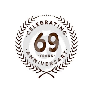 69 years design template. 69th vector and illustration