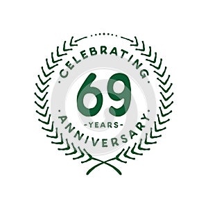 69 years design template. 69th vector and illustration