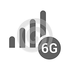 6g cellular, mobile, network, wireless icon. Gray vector graphics