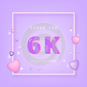 6K followers thank you. Vector illustration.