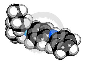 6PPD rubber additive molecule. Toxic to salmon. 3D rendering.