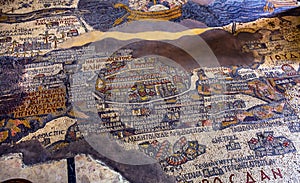 6th Century Jerusalem Mosaic Saint George`s Church Jordan