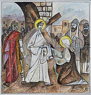 6th Stations of the Cross, Veronica wipes the face of Jesus