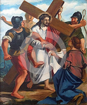 6th Stations of the Cross, Veronica wipes the face of Jesus