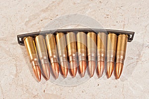 7.62 mm ammo on stripper clip