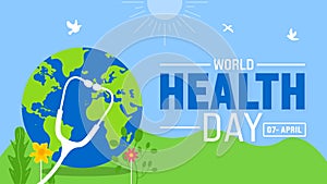 7 April is World Health Day background template. Holiday concept. use to background, banner, placard,