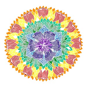 7 color of chakra mandala symbol concept, flower floral leaf, vector