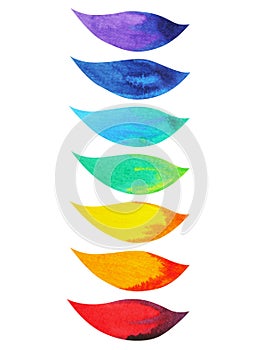 7 color of chakra symbol concept, flower floral leaf, watercolor painting