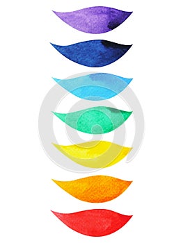 7 color of chakra symbol concept, flower floral leaf, watercolor painting