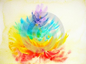 7 color of chakra symbol concept, flower floral, watercolor painting