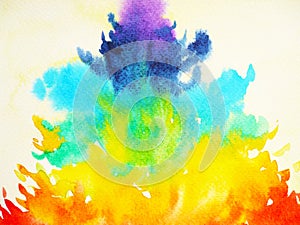 7 color of chakra symbol concept, flower floral, watercolor painting