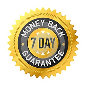 7 day money back guarantee label
