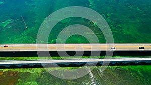 7 mile bridge. Aerial view. Florida Keys, Marathon, USA.