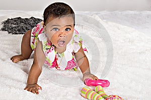 7 month old girl crawling