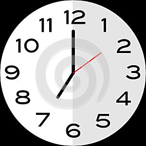 7 o`clock analog clock icon