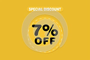 7 percent Sale and discount labels. price off tag icon flat design