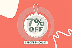 7 percent Sale and discount labels. price off tag icon flat design