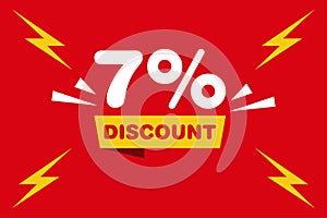 7 percent Sale and discount labels. price off tag icon flat design