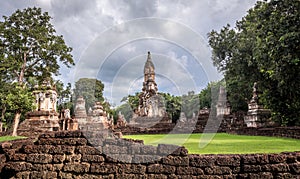 The 7 Rows Chedi Temple Si satchanalai historical park,Sukhothai